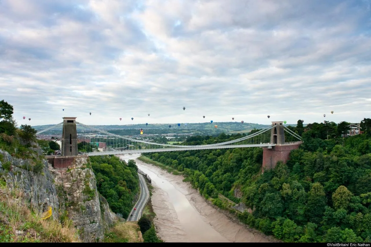 a suspension bridge over a river with a road at Holiday Inn Express Bristol City Centre by IHG in Bristol